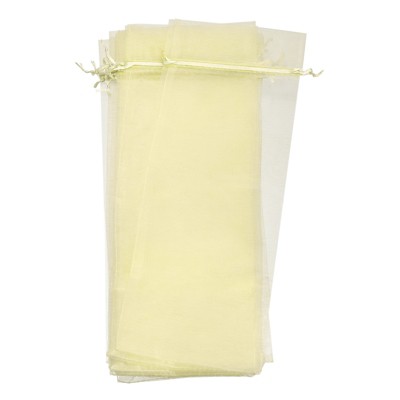 Unique Bargains Sheer Mesh Drawstring Gift Pouches Organza Wine Bags 12 Pcs 14.5"x5.5"