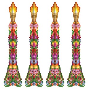 Beistle Luau 3-D Tiki Torch Props, 3' 11", (4/Box) Multicolored - 1 of 4
