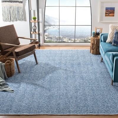 Nantucket Blue Hand-Tufted Cotton Rectangular Area Rug 5'x8'