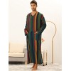 Lars Amadeus Men's Long Sleeves Button Striped Nightgown with Pockets - 2 of 4
