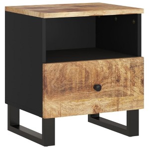 vidaXL Cabinet Storage Accent Nightstand End Table for Bedroom Solid Wood - 1 of 4