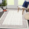 Modern Wave Print Area Rug Geometric Bordered Floor Carpet for Bedroom Low Pile Soft Rugs for High Traffic Areas - 2 of 4