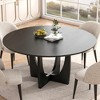 Wooakway 30"H Modern Wood Dining Table Conference Table Kitchen Table Gaming Table with Double Pedestal Black/Walnut/Natural Wood - 2 of 4