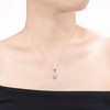 Exquisite white gold plated necklace with a cubic zirconia pear rain droplet and infinity love knot pendant for a touch of timeless elegance - image 2 of 3