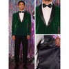 INSPIRE CHIC Men's Slim Fit One Button Shawl Lapel Wedding Tuxedo Velvet Blazer - 4 of 4