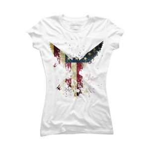 Junior's Design By Humans M'erica Eagle By designpro44 T-Shirt - 1 of 3
