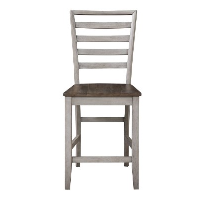 Smoky Alabaster and Honey Finish Counter Height Dining Set with 6 Chairs
