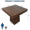 TackView Square Dining Table for 4-6, 31.5''Kitchen Table with Pedestal Base, Dinner Table for Small Space - 3 of 4