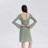 Women's Bell Long Sleeve Rib-Knit Backless Mini Dress - Wild Fable™ Green - 4 of 4