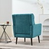 Runesay Chenille Accent Chairs with Pillow, Solid Wood Leg - 3 of 4