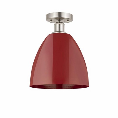 Plymouth Dome - 1 Light Semi-Flush Mount In Industrial Style-12.88 Inches Tall and 9 Inches Wide