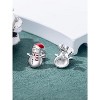Santa & Snowman Stud Earrings in 925 Sterling Silver, Christmas Jewelry Gifts. - 3 of 4