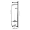YIYIBYUS Black Corner Freestanding Garment Rack with 4 Hooks and Storage Shelf - 3 of 4