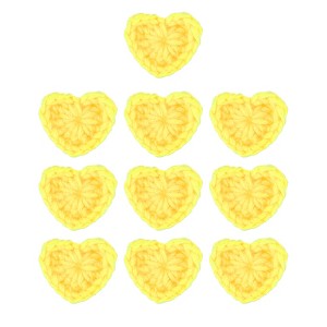 Unique Bargains Heart Shaped Crochet Applique Patches Yellow 10 Pcs - 1 of 4