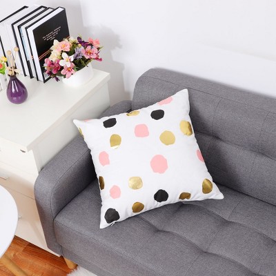 1 Pc 18" x 18" Polyester Blend Soft Dot Print Decorative Pillow Cover Multicolored - PiccoCasa