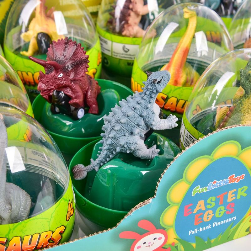 Fun Little Toys Easter Dinosaur Pull-Back Cars, 12 pcs, 4 of 8