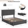 Full/Queen/King Size Bed Frame, Platform Storage Bed w/ 4 Drawers, Upholstered w/Adjustable Headboard, Wood Slat Support - 2 of 4