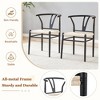 Sapphtopaz Y-Shaped Dining Chairs Set of 4 with Woven Seat Living Room Dining Chair with Iron Legs Wishbone-Back Kitchen Chair for Dining Room - 4 of 4