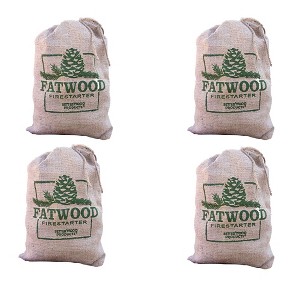 Betterwood Fatwood 10lb Firestarter Burlap Bag (4 Pack) for Campfire, BBQ, or Pellet Stove; Non-Toxic and Water Resistant; Safe and Easy Set- Up - 1 of 4