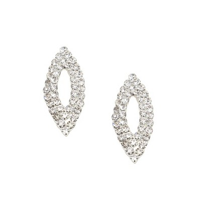 SOHI Women's Silver Marquise Drop Earrings