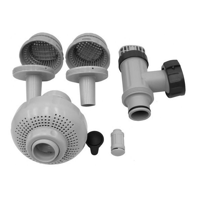 Intex 26004E Above Ground Swimming Pool Inlet Air Water Jet Replacement Part Kit; Includes Plunger Valve, Strainer Connector, Strainer Grid, etc., 1 of 7