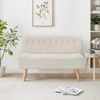 Vintage Linen-Look Loveseat - Upholstered Fabric Sofa with Wooden Legs, Compact Seating Furniture for Small Spaces, Living Room, Bedroom, Game Room - 4 of 4