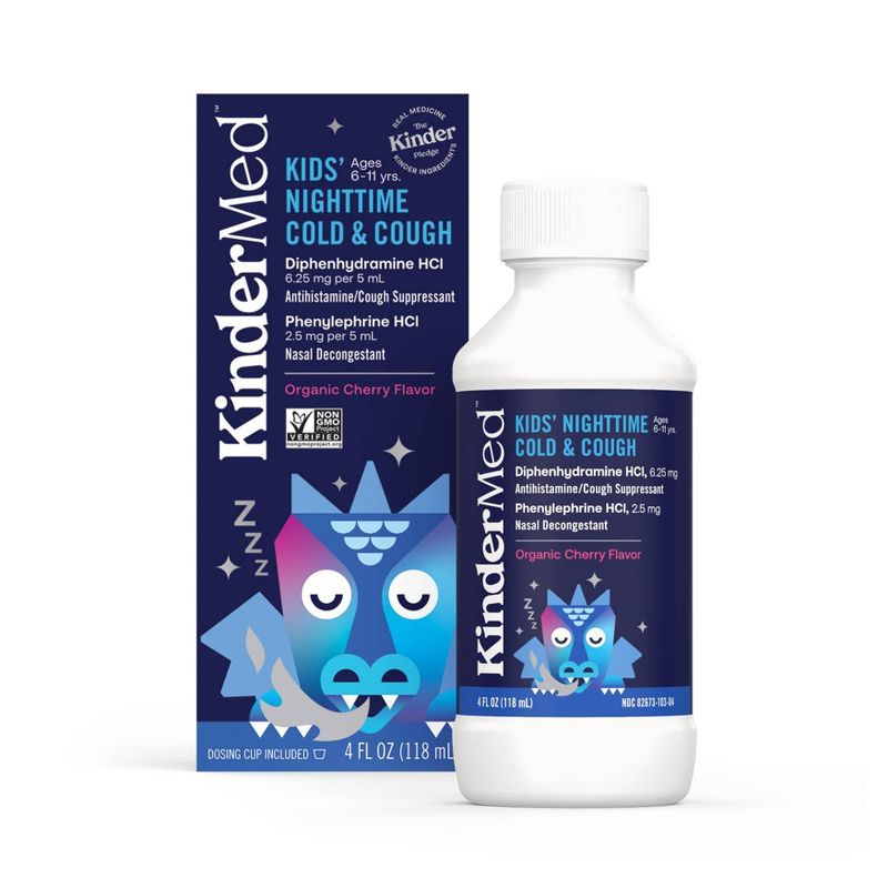 KinderMed Nighttime Kids&#39; Cough and Congestion Relief Liquid - 4 fl oz, 1 of 6