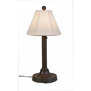 Patio Living Concepts Malibu 30 Outdoor Table Lamp with 2 Bronze Resin Body and Natural Canvas Sunbrella Shade Cover - 1 of 1