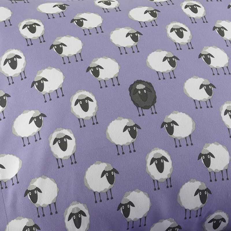 Shavel Micro Flannel Printed Sheet Set - Sheep Lavender, 3 of 5