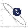 Black Bow Jewelry Sterling Silver Phi Sigma Sigma Greek Life Bangle Bracelet 7 Inch - 2 of 3