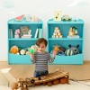 2-Tier Kids Wooden Bookshelf and Toy Organizer, Book Storage Cabinet for Playroom, Nursery, Children’s Room - 2 of 4