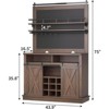 75" Farmhouse Bar Cabinet with Sliding Barn Door & Storage - Buffet Sideboard for Coffee Bar, Kitchen or Dining Room - 2 of 4