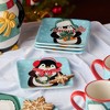 Certified International (Set of 4) 6" Christmas Whimsy Penguin Canape Plates - 4 of 4