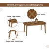 Vintage 7-Piece Dining Set for 6,Solid Wood Dining Table with Upholstered Dining Chairs with Curved Back and Seat for Kitchen,Dining Room-Tanpinhause - 4 of 4