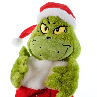 Dr Seuss Green and Red 20" 3D Plush Christmas Stocking