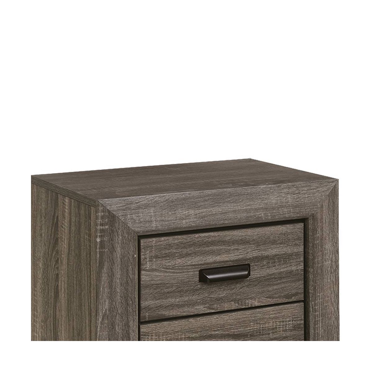 24" Lyndon Nightstand Weathered Gray Grain - Acme Furniture: English Dovetail, Metal Glides, PVC Edging - thumbnail 2
