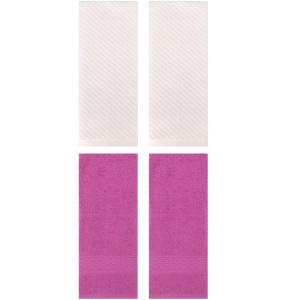 REGALWOVEN 4 Pcs Solid Textured Cotton Soft Absorbent Decorative Hand Towel - 1 of 4