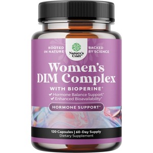 Potent DIM Supplement for Women, Hormone Balance for Women with DIM & Black Pepper, Menopause Support Supplement & PMS Relief, Nature's Craft, 120ct - 1 of 4