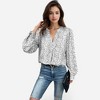 Anna-Kaci Women's Leopard Print Long Sleeve V-Neck Blouse - 2 of 4