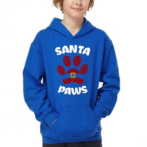 LA Pop Art Santa Paws - Boy's Word Art Hooded Sweatshirt - 1 of 4