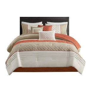 Gracie Mills 7-Piece Transitional Color Block Comforter Set - 1 of 4
