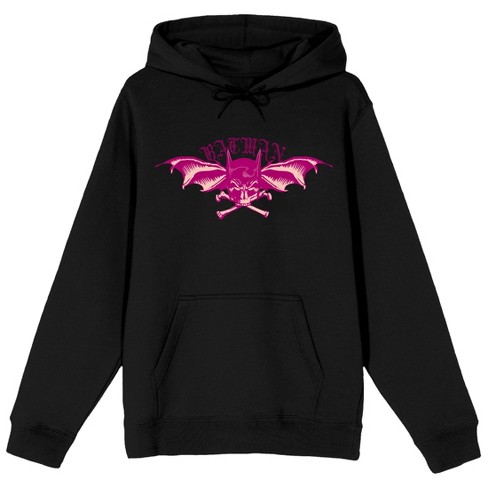 Batman Bat Mask, Cross Bones, and Bat Wings Men's Black Graphic Hoodie - image 1 of 3