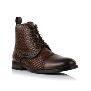 Polar Fox Mens Brooke MPX806061D Lace-up HIgh Top Woven Fashion Dress Boots with Zipper Closure - 1 of 4