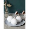 Set of 3 Round Teal Candles - 3 inch Sphere Candles for Wedding & Home Decor - Unscented Long Burning - 4 of 4