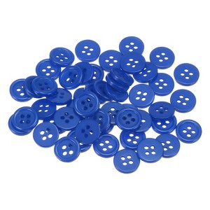 Unique Bargains Resin Craft Snap Round Flat 4-Hole Sewing Buttons 50 Pcs - 1 of 4