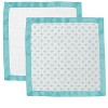 Bacati - Petals/Floral Muslin 2 pack Security Blankets  Aqua - image 4 of 4