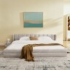 King Chenille Upholstered Platform Bed Frame with Headboard & Sturdy Wood Slats Support, Modern Low Profile Design-3irtyhousy - 2 of 4