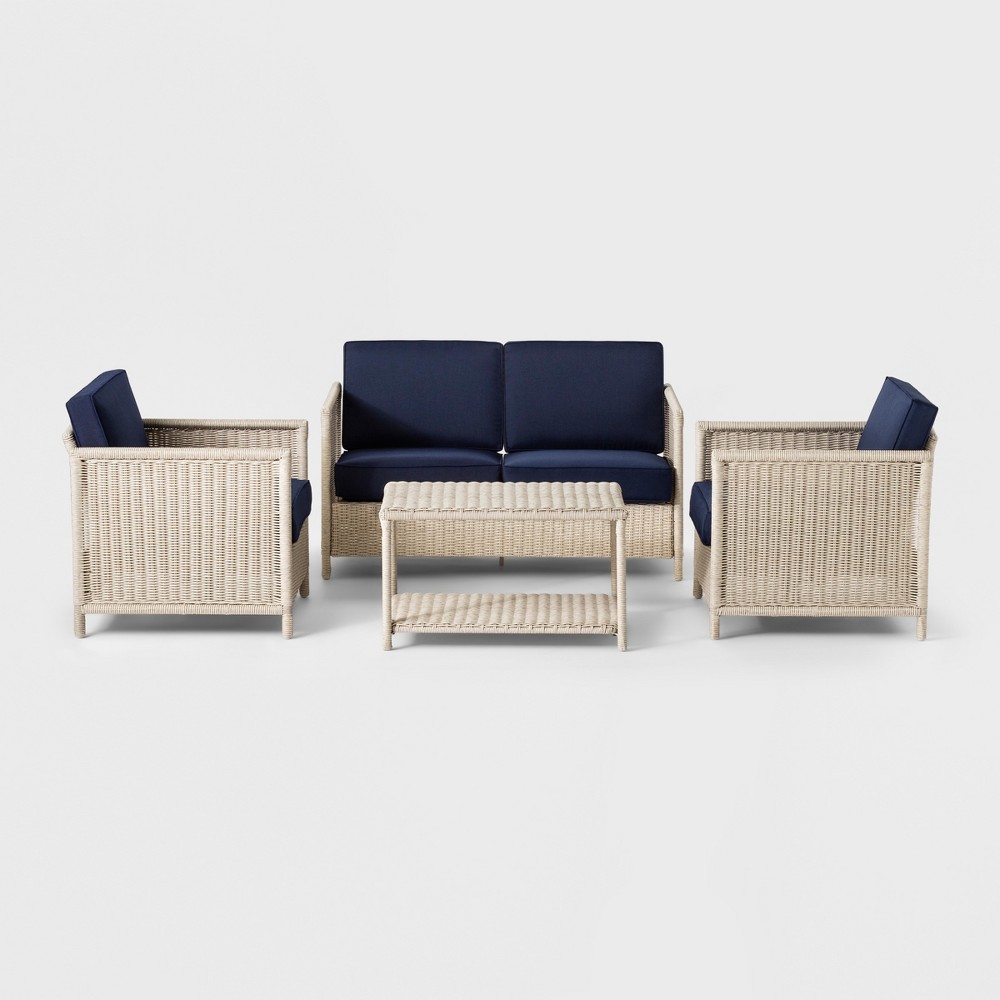 Monroe 4pc Patio Conversation Set - Navy - Threshold was $759.99 now $379.99 (50.0% off)