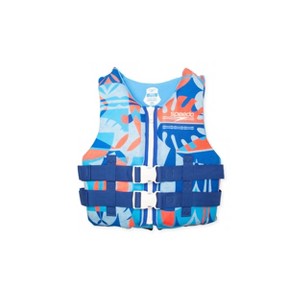 Speedo Junior Life Jacket Vest - Light Blue/Navy/Orange - 1 of 4