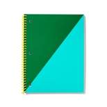 100 Sheets College Ruled Spiral Notebook Green Light Blue - up & up™